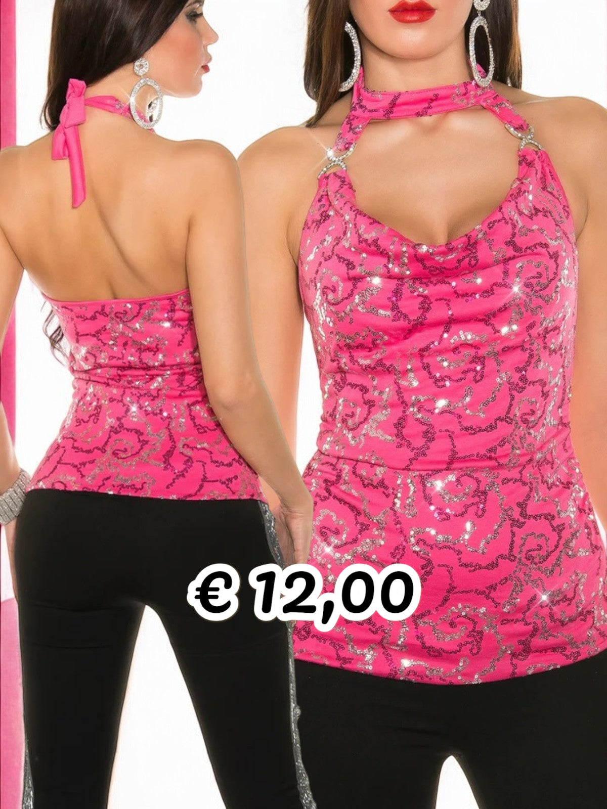 Top fucsia con pailettes 0000ISF100-1631