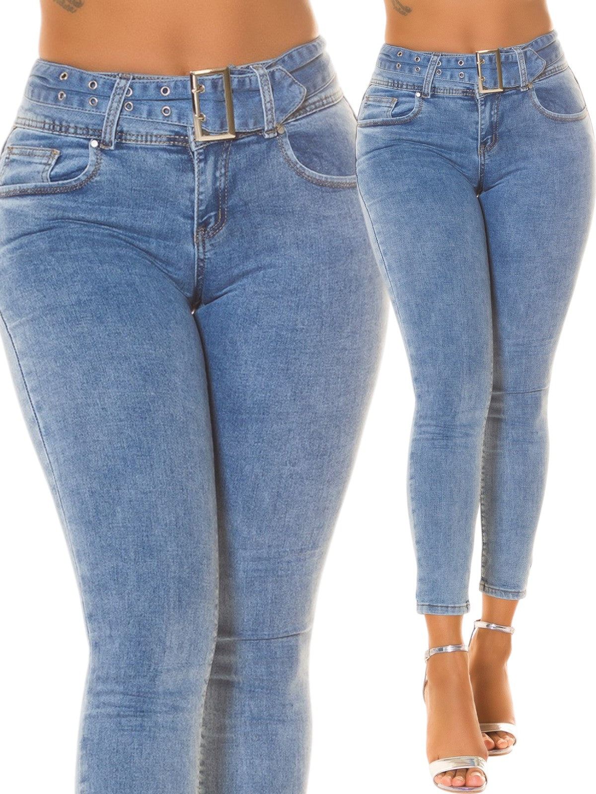 Jeans con cintura 0000J955