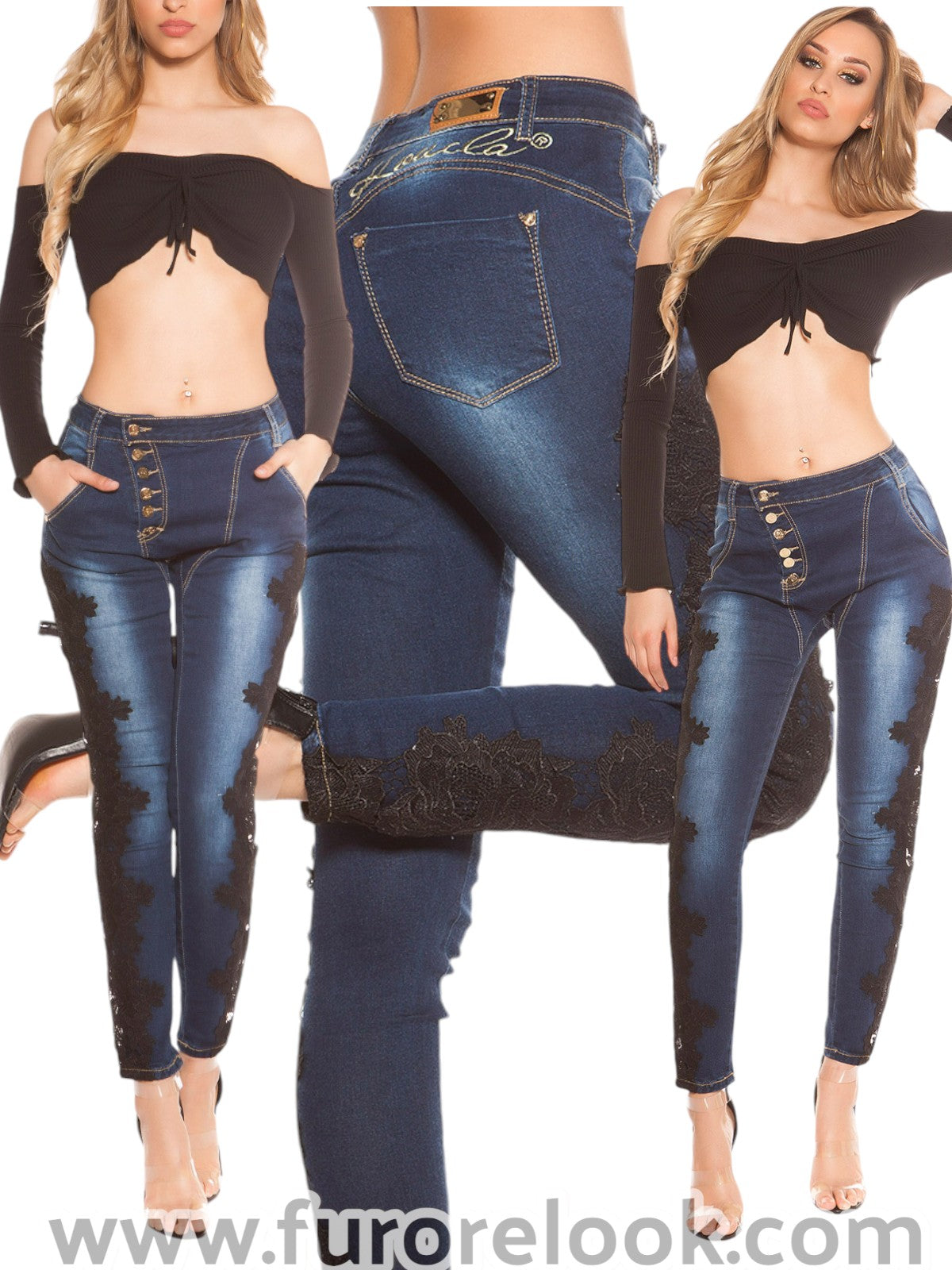 Jeans con pizzo 0000K600-316