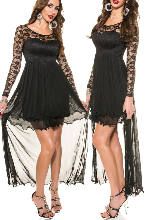 Abito nero con pizzo 0000K9129