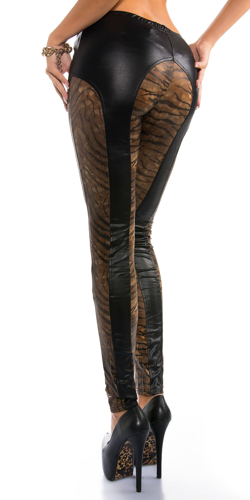 Pantaloni animalier con zip 0000LE18160