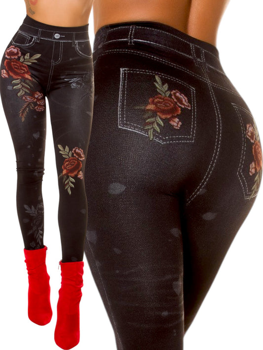 Leggins con stampa floreale 0000LE622