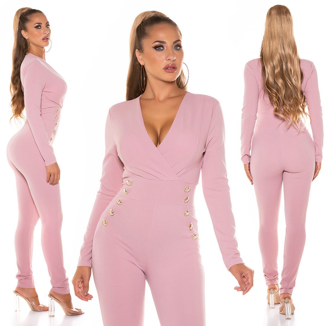 Tuta rosa con scollo a V - 0000OV14261