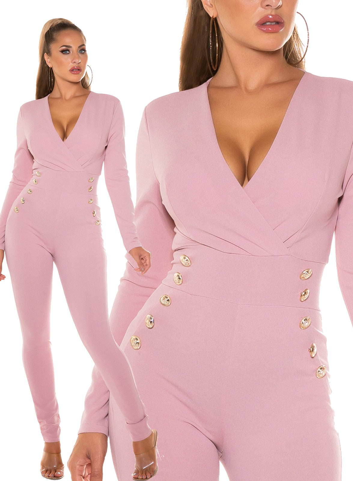 Tuta rosa con scollo a V - 0000OV14261