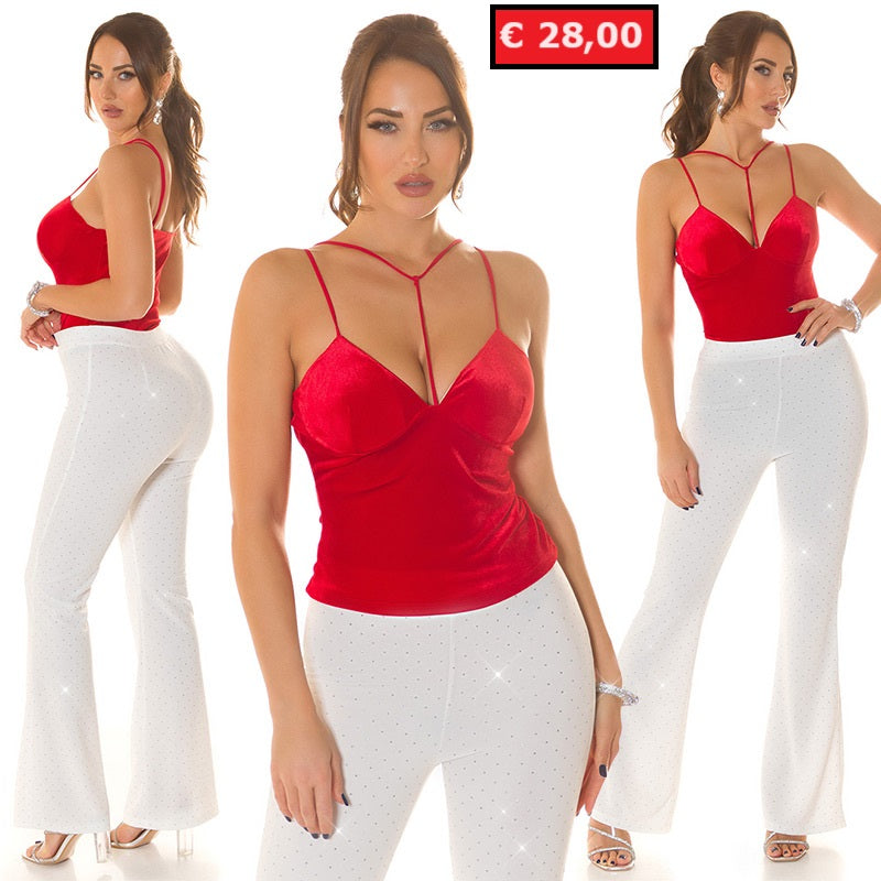 Top in velluto rosso 0000T11333