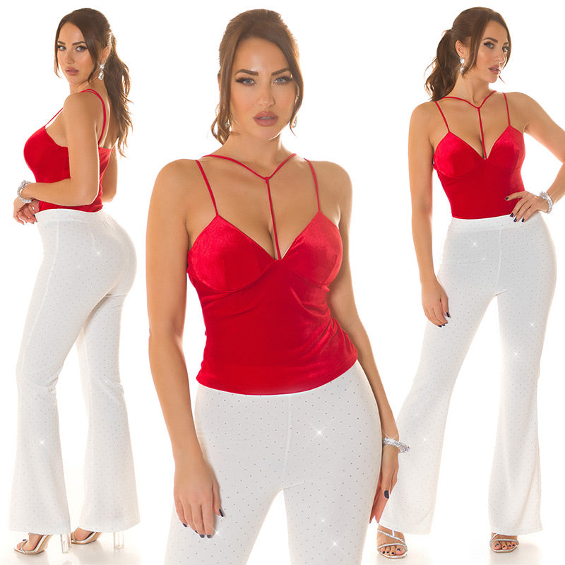 Top in velluto rosso 0000T11333