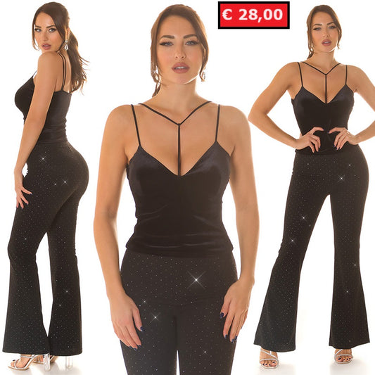 Top in velluto nero 0000T11333