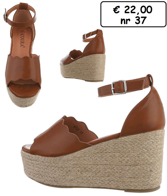 Sandali camel suola 10 cm codice 8700 - numero 37