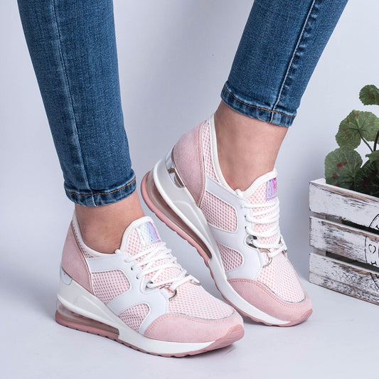 Sneakers rosa AB5716 - altezza suole 5 cm - numero 36