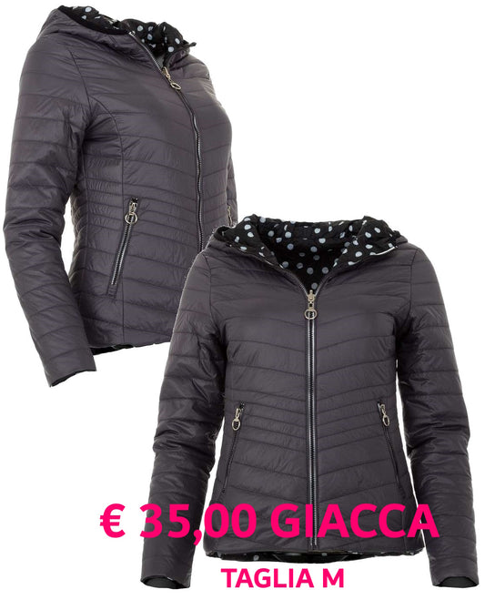 PROMO Giacca invernale grigia double-face KL-RQW-6368 - taglia M