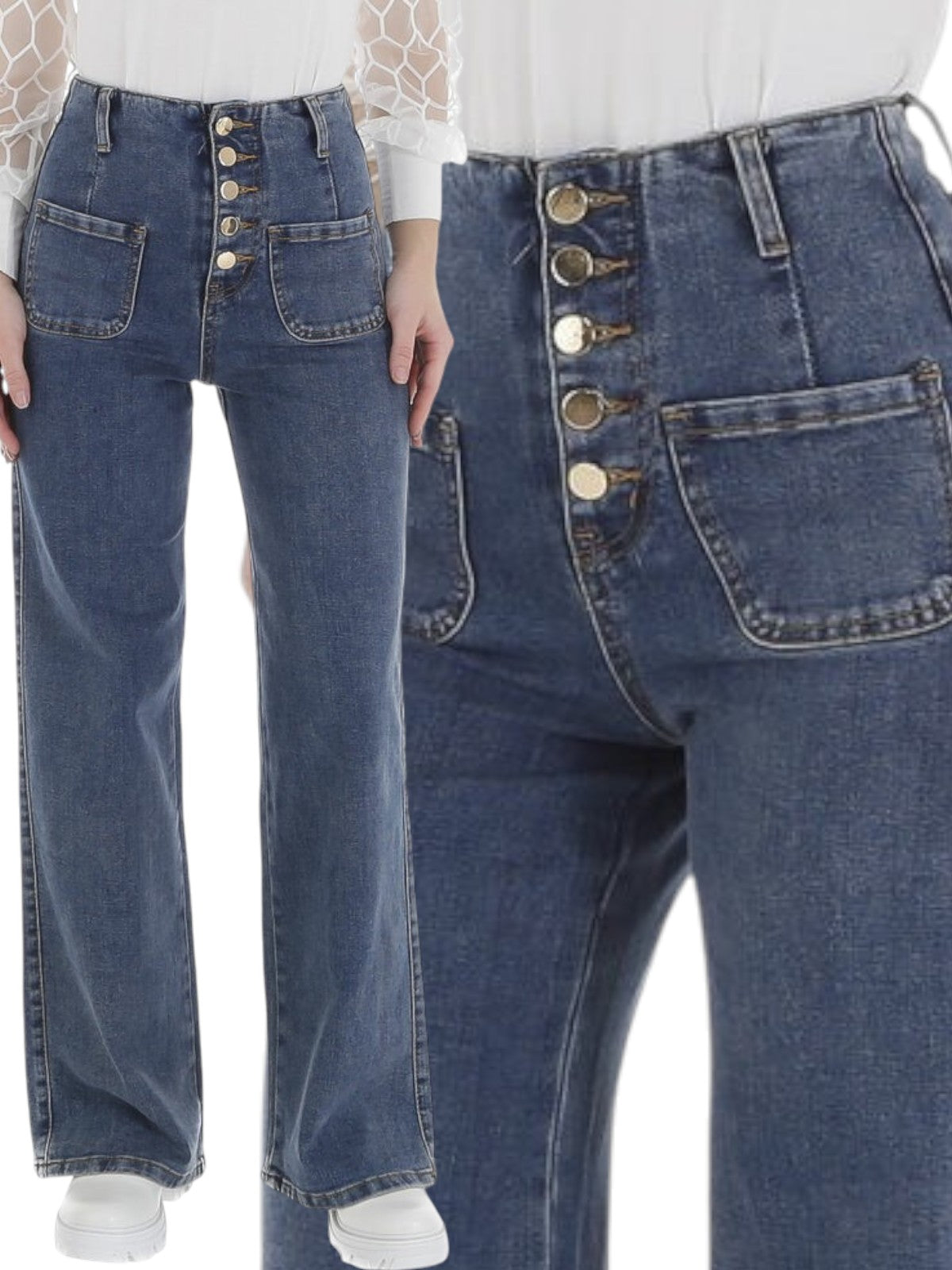 Jeans elastici a vita alta codice NEP10