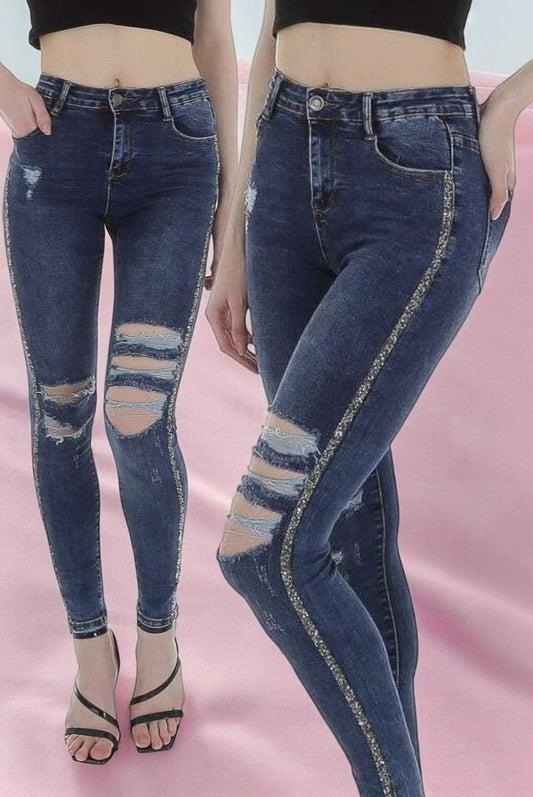 Jeans elastico a vita alta KL-J-6D325