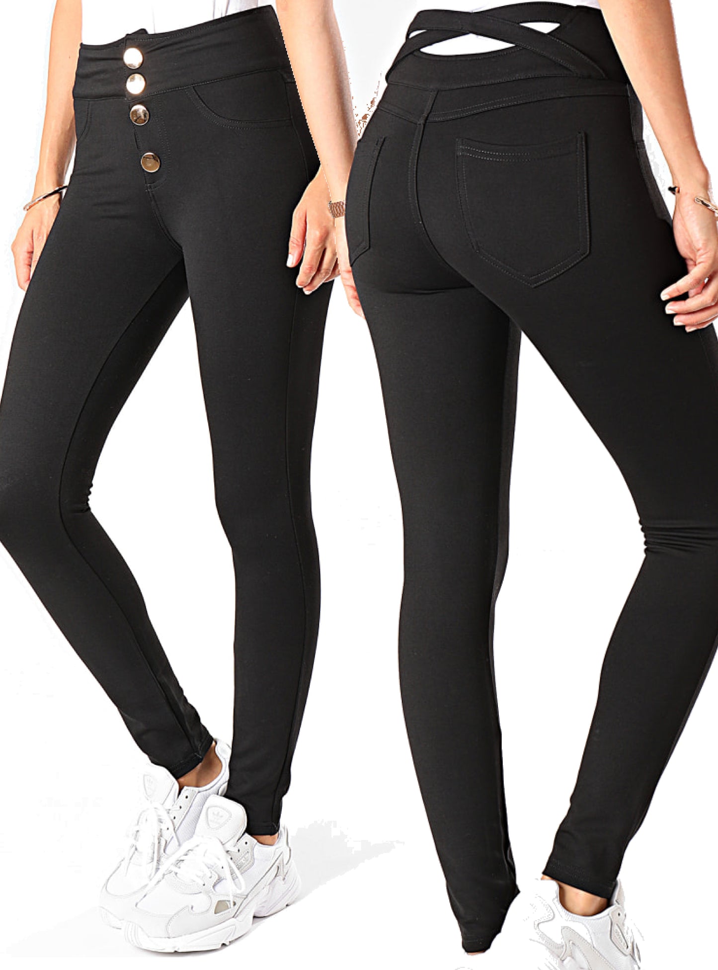 Pantaloni leggins neri KL-DT332