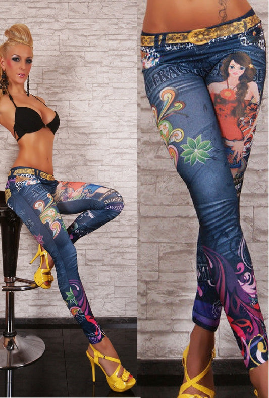 Leggins blu taglia unica VAL7